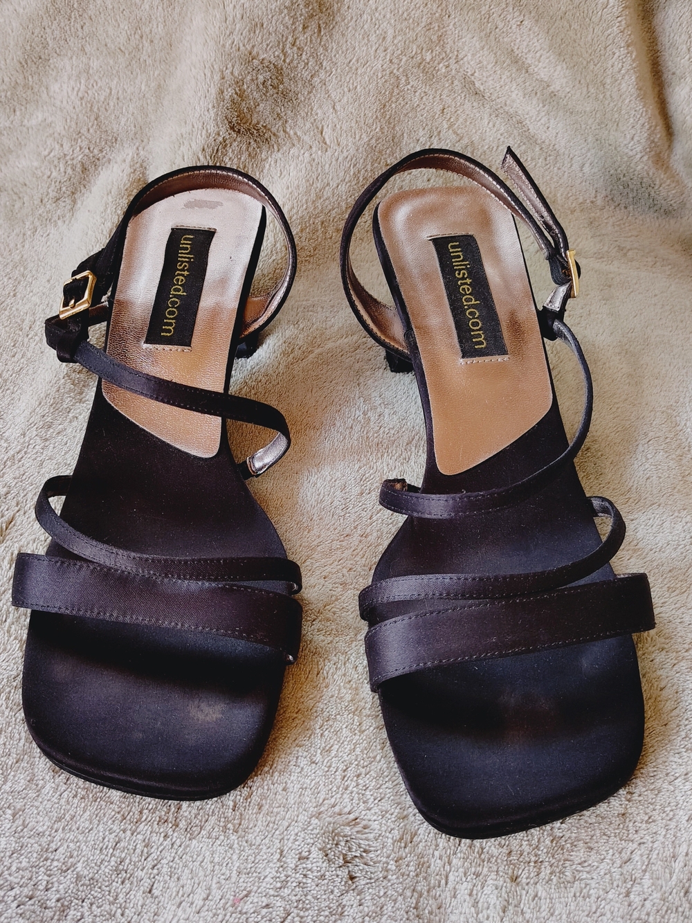 Unlisted Black Strappy Women's Heeled Sandals